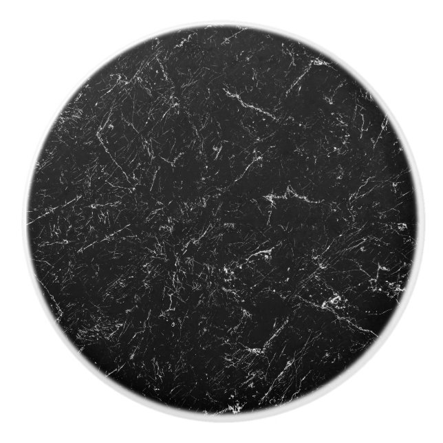 Black marble with white drawer handle, door knob (Front)