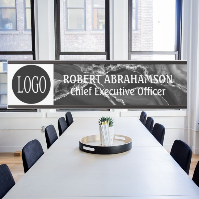 Black Marble Your Logo Office Door Signs Sign (Creator Uploaded)