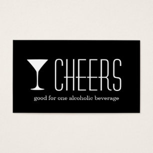Black martini corporate logo event drink ticket