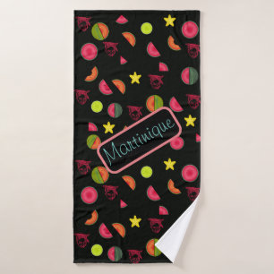 Black Martinique Beach towel