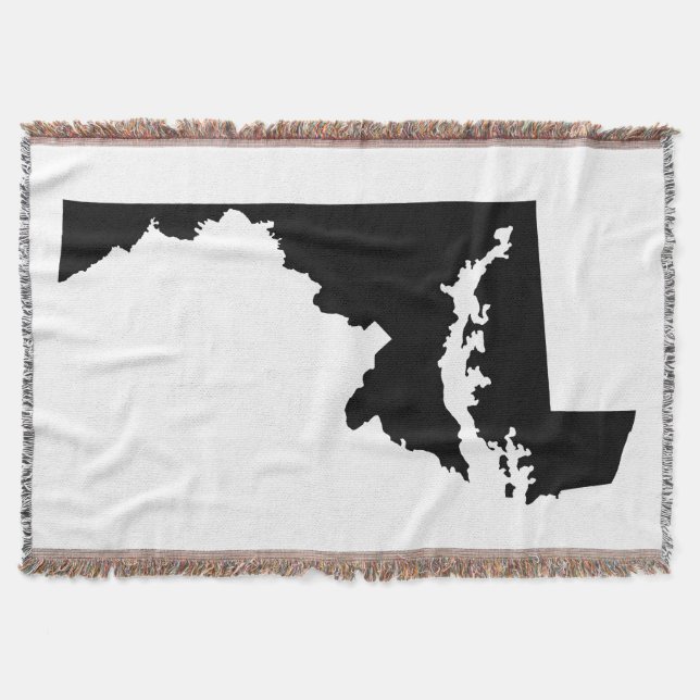 Black Maryland Shape Throw Blanket (Front)