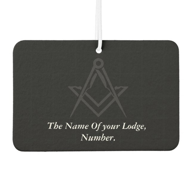 Black Masonic Master Mason Freemason Compass Air Freshener (Front)