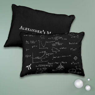 Black Math Equations Formulas Algebra Handwritten Accent Pillow