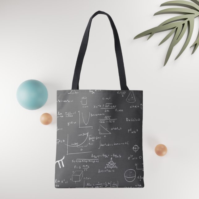 Black Math Teacher Mathematics Equations Algebra Tote Bag (Creator Uploaded)
