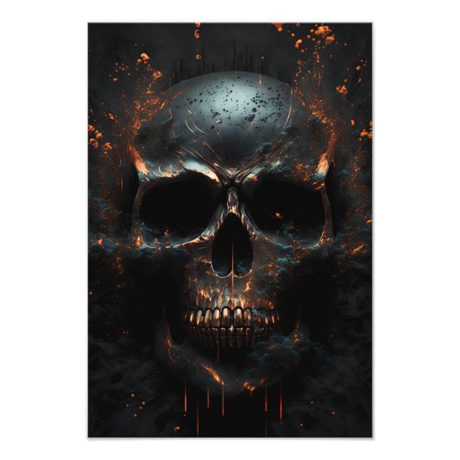 Black matt head with bronze photo print (Front)