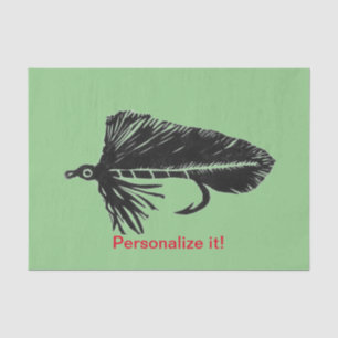 Black Matuka streamer, fly tying, fly fishing art Tissue Paper
