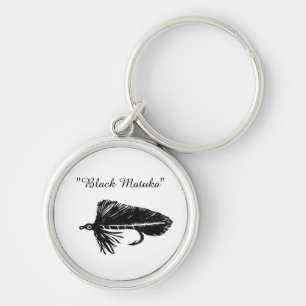 Black Matuka streamer for fly tying, fly fishing Keychain
