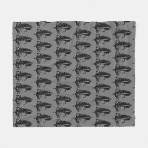 Black Matuka Trout Fly fly fishing streamer Fleece Blanket