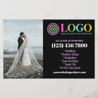 Black Mauve Logo Photos Promo Small Business Flyer