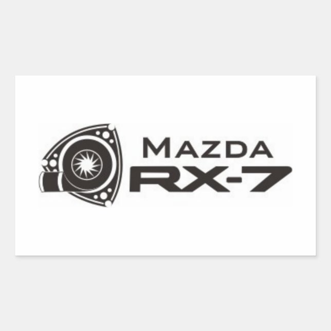Black Mazda RX-7 Rotary Engine Stickers (Front)
