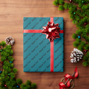 Black Mazel Tov! (Congratulations) on Teal Blue Wrapping Paper