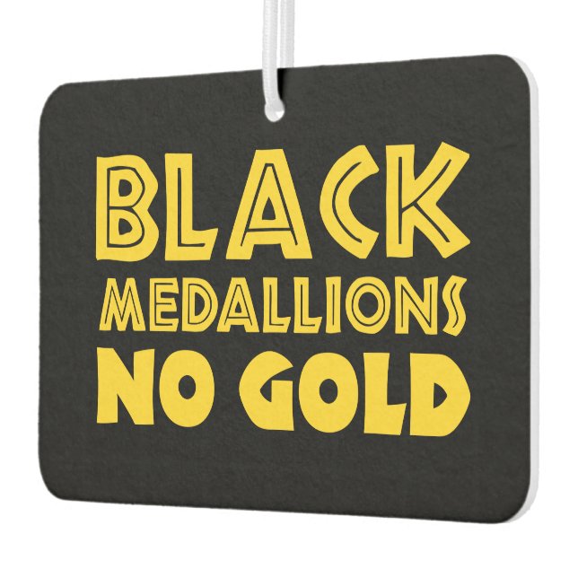 BLACK MEDALLIONS NO GOLD AIR FRESHENER (Left)