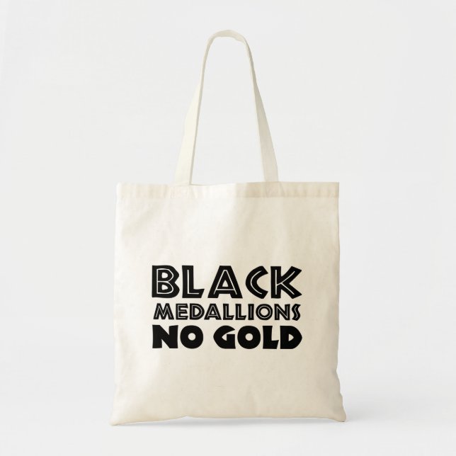 BLACK MEDALLIONS NO GOLD TOTE BAG (Front)