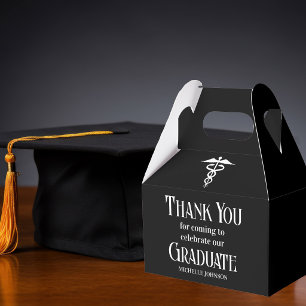 Black Medical School Customized Graduation Party Favor Box