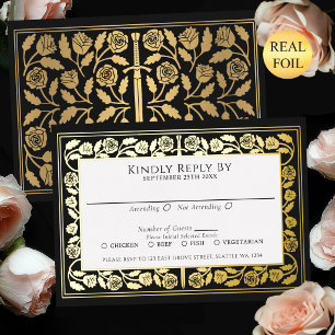 Black Medieval Gold Sword Royal Wedding RSVP