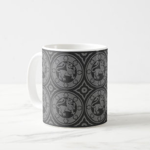 Black Medieval Lions Mug