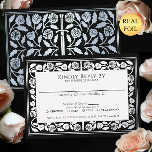 Black Medieval Silver Sword Royal Wedding RSVP