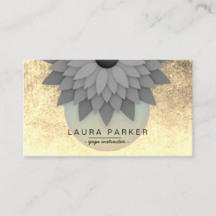 Black Meditation Holistic Lotus Flower Yoga Business Card