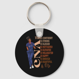 Black Melanin Cna Africa Black History Month Afro  Keychain