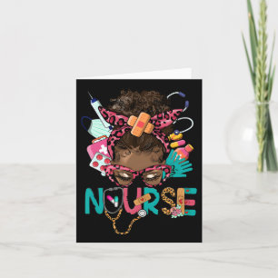 Black Melanin Nurse Black History Month Afro Hair Card