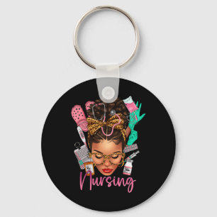Black Melanin Nurse Black History Month Afro Hair  Keychain