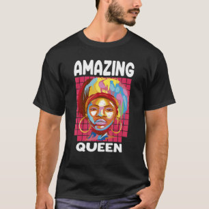 Black Melanin Queen Colorful Afro Africa   South T-Shirt