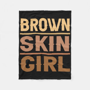 Black Melanin Queen Magic Brown Skin Girl Juneteen Fleece Blanket