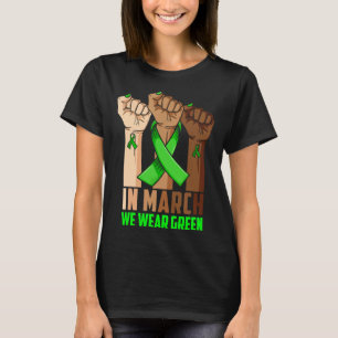 Black Melanin We Wear Green Cerebral Palsy CP Awar T-Shirt