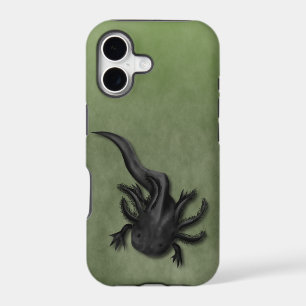 Black Melanoid Axolotl Art