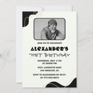 Black Men 71st birthday invitations 