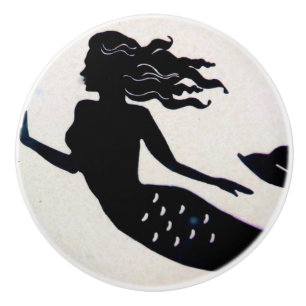 black mermaid ceramic knob