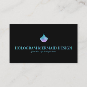 Black Mermaid Hologram Tail Business Card