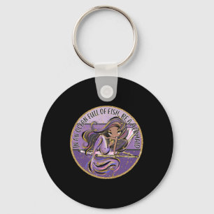 Black Mermaid Purple Sy Summer Beach Cruise Travel Keychain