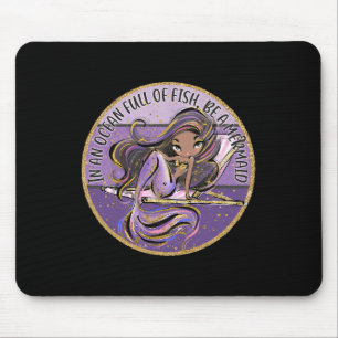 Black Mermaid Purple Sy Summer Beach Cruise Travel Mouse Pad