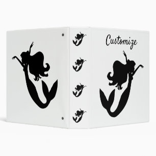 Black Mermaid Silhouette Thunder_Cove Binder