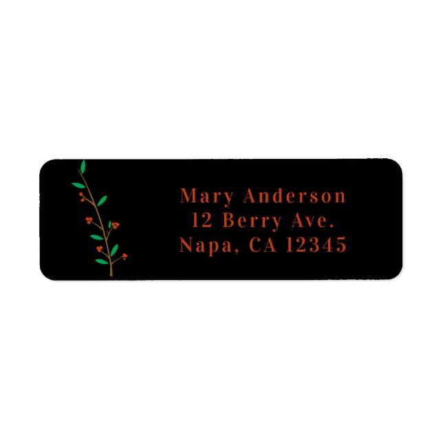 Black Merry Botanical Berry Branch Holiday Party (Front)