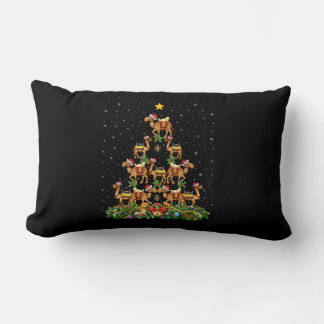 Black Merry Christmas African American Santa Claus Lumbar Pillow