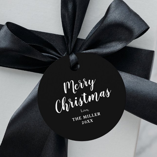 Black Merry Christmas Gift Favour Tags (Creator Uploaded)