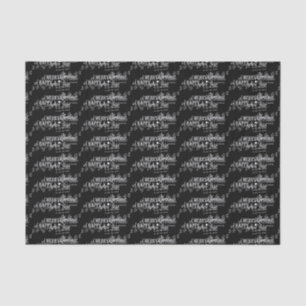 Black Merry Christmas Happy New Year Tissue Paper