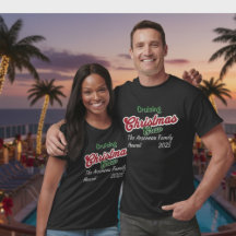 Black Merry Cruising Christmas Personalize T-Shirt