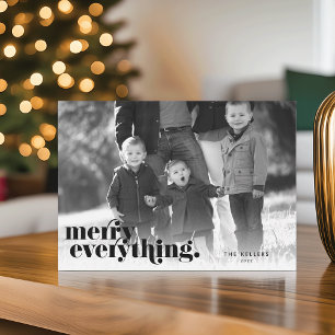 Black Merry Everything Photo Holiday Card