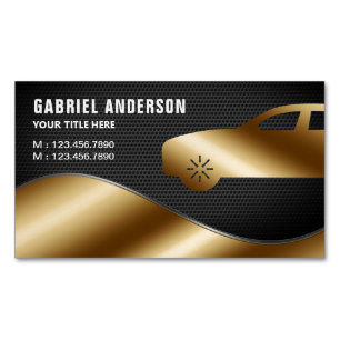 Black Mesh Gold Luxury Car Hire Chauffeur Magnetic Business Card