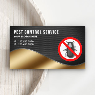 Black Mesh Gold Pest Control Service Business Card