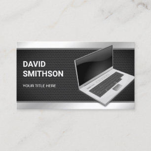 Black Mesh Laptop PC Computer Repair Technician Business Card