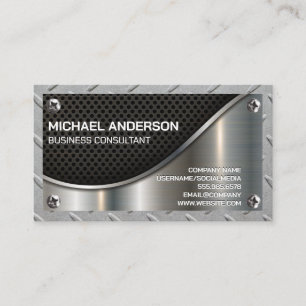 Black Mesh   Metal Screws   Steel Business Card