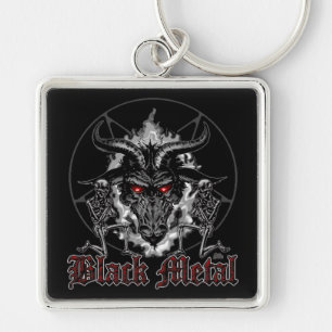 Black Metal Baphomet Keychain