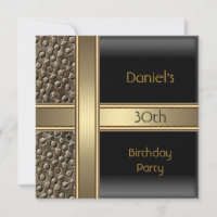 Black Metal  Bronze 30th Birthday Party Mens