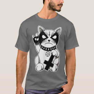 Black Metal Cat Goth and Death Metal T-Shirt