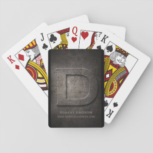Black Metal D Monogram Customizable Playing Cards