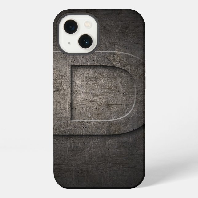 Black Metal D Monogram Iphone Case (Back)